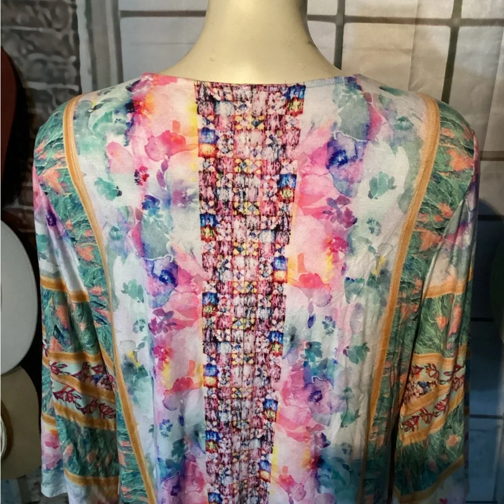 Soft Surroundings Boutique Womens BOHO Embroidered Aerhart Knit Tunc/Dress Sz 2X - Picture 11 of 16
